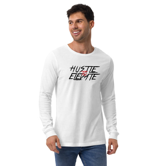 Hustle To Elevate - WHITE Long Sleeve T